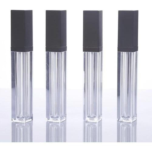 5ML Lip gloss tube empty Lip gloss container makeup lip oil container Square plastic tubes Shiny Black cap SN3383