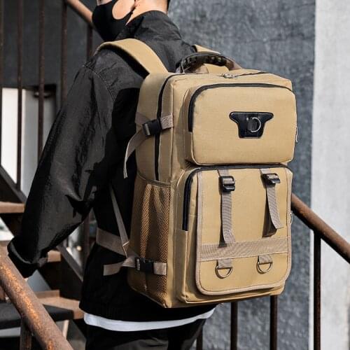 Outdoor Shoulder Backpack Multi Large Capacity Travel Retro Canvas Gym Bags Soft Pack Men Sports Mountaineering Hinking X648D
