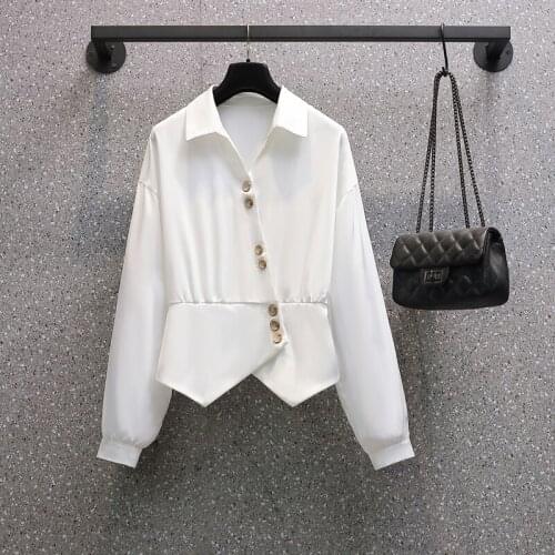 XING WEI SI Stand-up Collar Blouses
