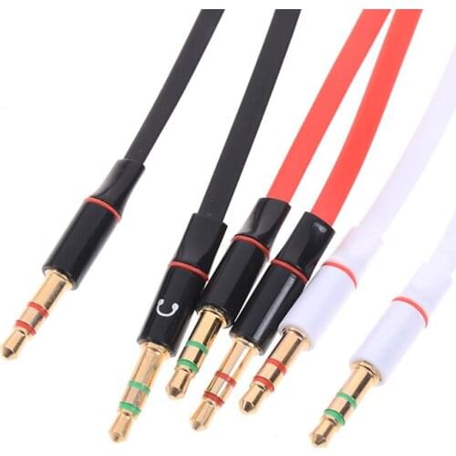 Y Splitter 3.5 Plug 1 Female to 2 Male Earphone Audio Cables Headphone Transducer Combo Adapter Splitter for Headset Microphone
