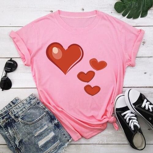 Love Harajuku T Shirt Women Short Sleeve O Neck Loose Tshirt 2021 Summer Tee Tops Short Sleeve Female TX10012