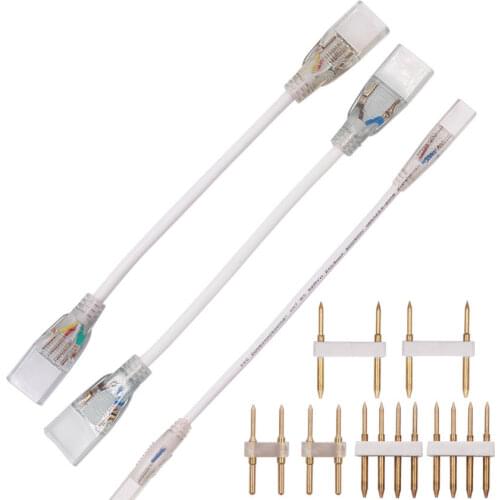 1pc 2Pin 4pin Straight Corner Connector for 220V 110V Single color/RGB led strip light Middle connector 6mm 8mm 10mm 12mm