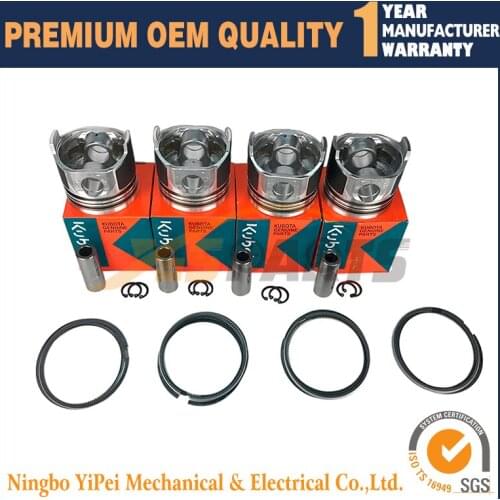 4 set STD Piston & Piston Ring 78mm for KUBOTA V1505
