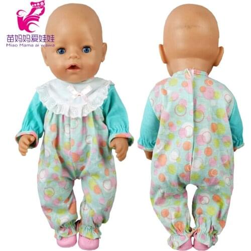 40cm baby doll rompers clothes 17 inch doll clothes pajama set