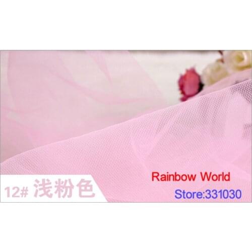 5 meter medium hardness light pink mesh cloth fabric for DIY wedding veil children dress headwear material