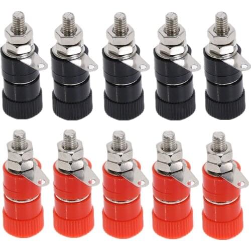 5Pcs 4mm Banana Socket Professional Binding Post Nut Banana Plug Jack Connector Nickel Plated YTQHANF