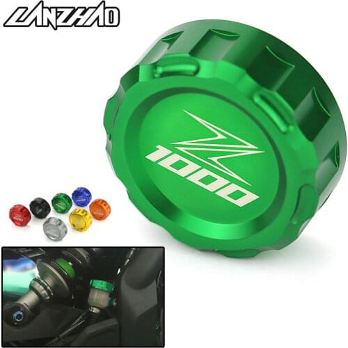 CNC Aluminum Motorcycle Rear Brake Reservoir Tank Cap Oil Cup Cover Modified Accessories for Kawasaki Z1000 2010 - 2017