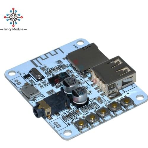 Bluetooth Audio Receiver Board with USB TF card Slot Decoding Playback Preamp Output A7-004 5V 2.1 Wireless Stereo Music Module