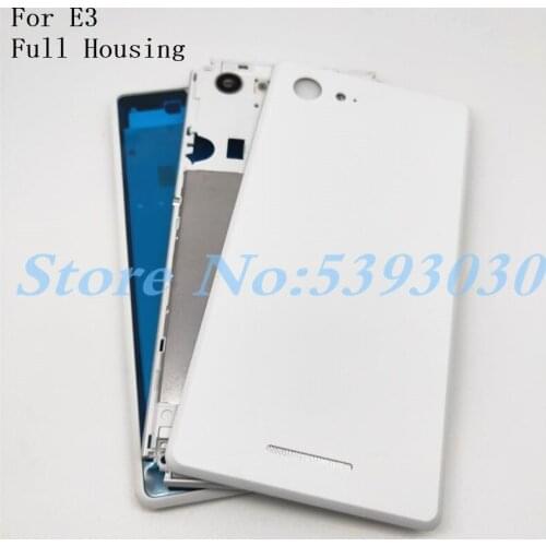New For Sony Xperia E3 D2203 D2206 D2202 Battery Cover Back Rear Door Housing Case +LCD Middle Chasis Frame Plate Replacement