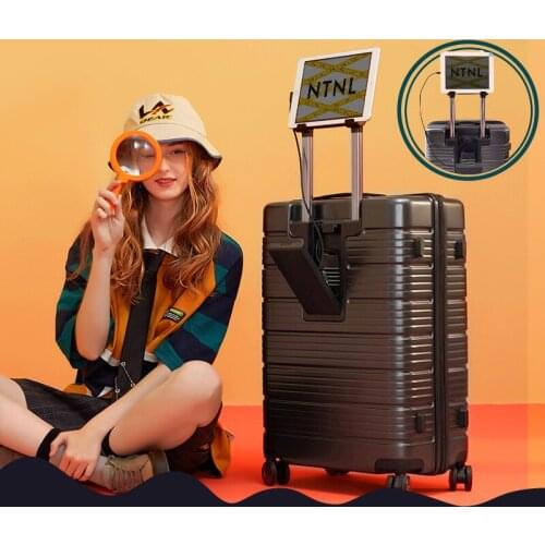 New luggage with USB charging port trolley suitcase 24 inch fashion men women universal wheel luggage password box boarding case