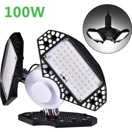 Deformation Led Light E27 High Bay Light Garage Lamp 100/60W LED Lights For Gas Station Canopy Workshop Football Field