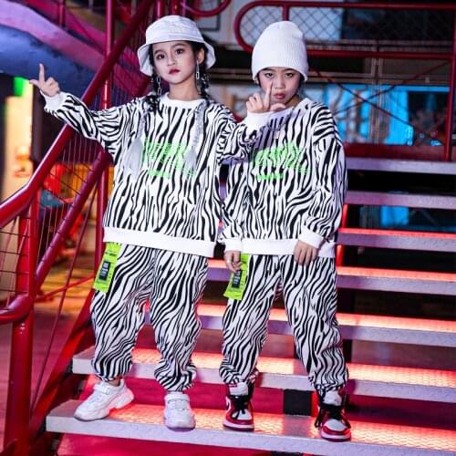 Children Jazz Dance Costumes For Kids Long Sleeved Loose Pants Hip Hop Dancing Clothes Boys Girls Street Dance Outfits DN6948