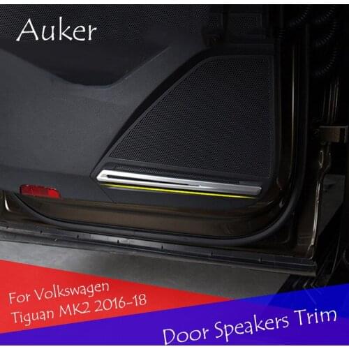 For VW Tiguan MK2 2016 2017 2018 Car Door Speaker Trim Garnish Strips Car-stickers 4pcs/set