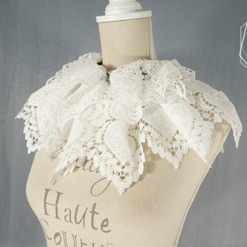 Rose Exquisite Beauty Dress Elegant Crochet Flower Cutout White Faux Collar Classical velvet palace style gorgeous retro