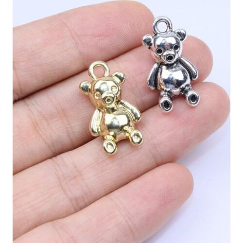 Eruifa10pcs 25*12m Zinc Alloy Polished 3D Lovely Animal Charms Wholesales Necklace,Earring Bracelet Jewelry DIY Handmade 2 Color