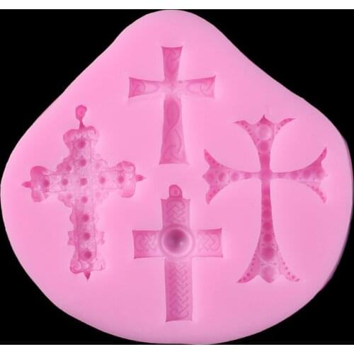 Gothic Cross Jesus Silicone Fondant Mould Cake Decorating Chocolate Baking Mold