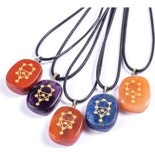 Kabbalah Tree of Life Pendant Necklace The Qabalistic Tarot Sacred Geometry 7 Chakra Healing Crystals Reiki Stones Jewelry 2020