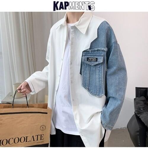 Мужские джинсовые рубашки KAPMENTS China At AliExpress