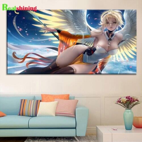 5d Diamond Embroidery Full Round Square Anime sexy girl angel wings Diy Cross Stitch Diamond Mosaic Diamond Mosaic Kit N2282