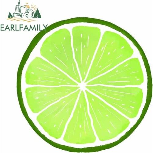 EARLFAMILY 13cm x 12.8cm for Simple Lime Car Sticker Creative Graffiti Decal Sunscreen Trunk Surfboard RV Personality Graphics