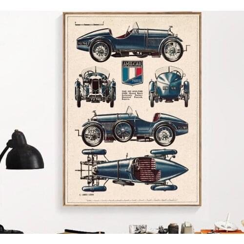 Wall Art Canvas Painting Classical Racing Champion Car Bugatti Nordic Posters And Prints Pictures For Living Room Decor