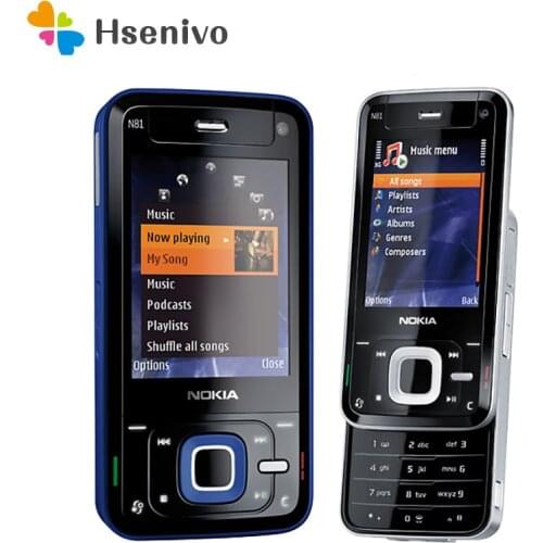 N81 Unlocked 100% Original Nokia N81 GSM 3G network WIFI 2MP camera FM 2.4 inch Mobile Phone 1 Year Warranty Free shipping