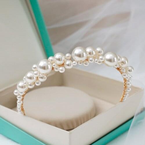 New Retro Bridal Headdress Simple Pearl Headband Hair Accessories Super Fairy All-match Go Out Wedding Dress Accessories
