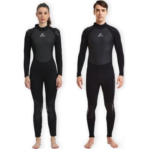 New 3mm neoprene wetsuit one-piece warm wetsuit for men and women with long-sleeved sunscreen snorkeling cold winter swimsuit