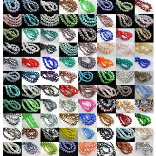 Wholesale 50Pcs 8x6mm Faceted Glass Crystal Loose Beads Spacer Rondelle Bead