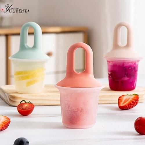 OYOURLIFE 100ml Kitchen DIY Ice Cream Mold Eco-friendly Plastic Popsicle Mold Maker Family Party Ice Cream Ice Cube Tubs Maker