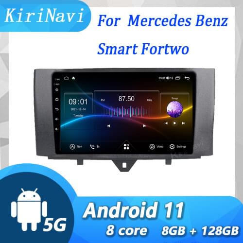 KiriNavi 9" Touch Screen Android 10.0 Car Radio Automotivo For Mercedes Benz Smart Fortwo Auto GPS Navigation DVD 4G 2011-2015