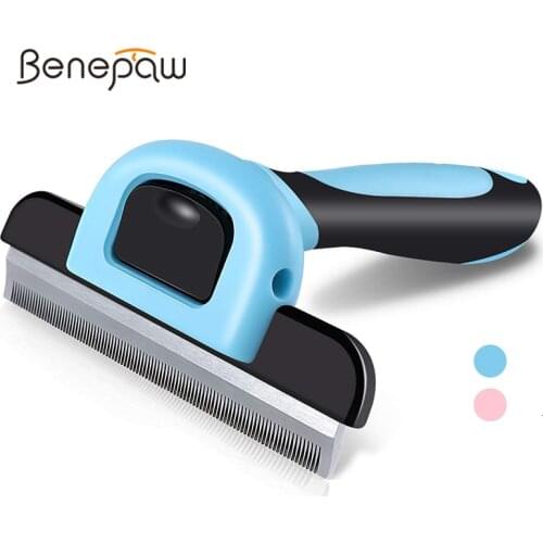 Benepaw Professional Deshedding Brush For Dogs Detachable Safe Effective Puppy Pet Grooming Comb Comfortable Cat Hair Brush