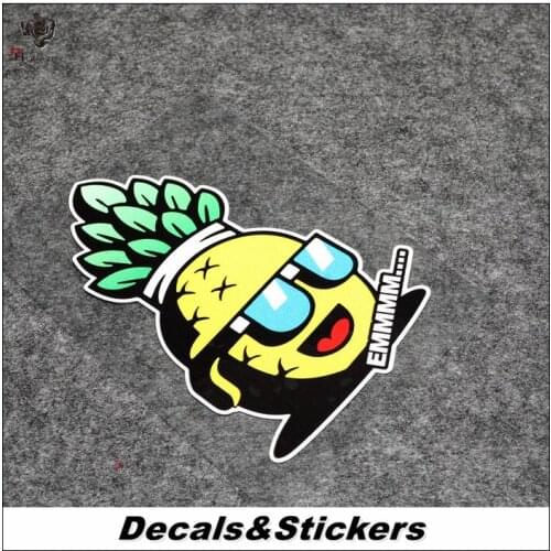 NO.L339 Funny Cartoon Pinanple 3M Reflective Modified Stickers Waterproof Decals Car Racing Motorcycle Scratches Cover Motocross