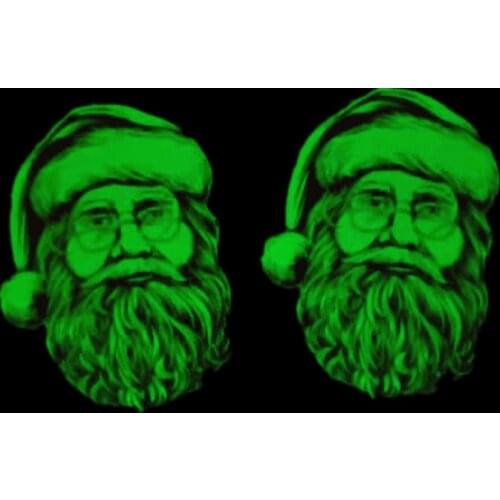 Patches Noctilucent Father Christmas Stickers for Clothes Thermal Transfer Printing Pattern DIY Decoration Style Luminous Patch