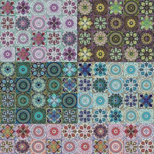 Mandala Pattern Tile Wall Sticker Diy Home Decor Removable Waterpoof Vinyl Mural Kitchen Cupboard Floor Bathroom Stairs Poster