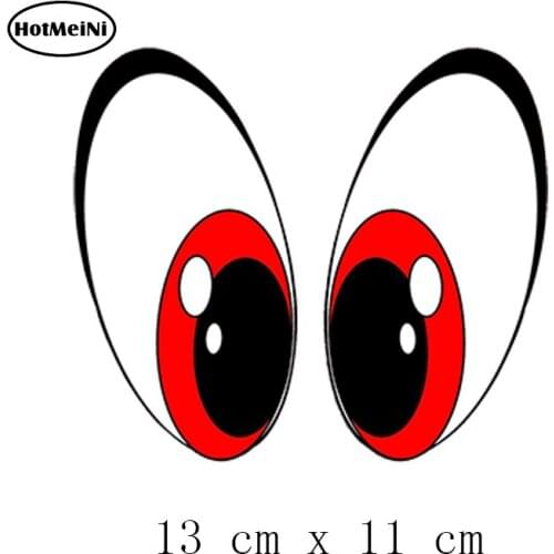 HotMeiNi Car Styling Car Sticker Vinyl Funny Stickers Eyes Cartoon Red Auto Moto Bike Car Truck Tuning Waterproof 13x11 cm