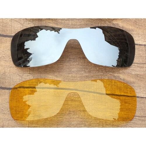 Vonxyz Two Pieces Chrome Mirror & Yellow Replacement Lenses for-Oakley Antix Frame
