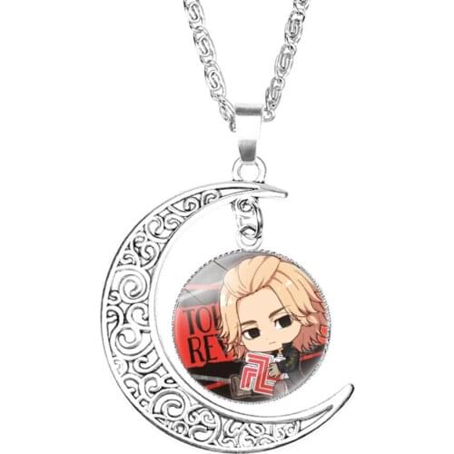President of Tokyo Revengers Sano Ryugu Temple Hard Crescent Necklace Tokyo Swastika Avengers Necklace Jewelry