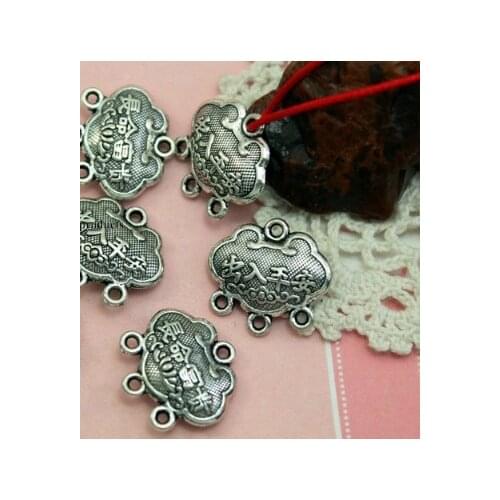 10pcs/lot Tibetan Silver longevity lock pendant Handmade Decorative Metal DIY Jewelry Alloy accessories dg4s