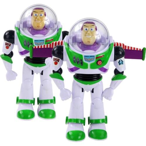 28-29cm Buzz Lightyear with Wings Light and Sound Movable Doll PVC Action Figure Toys For Gift