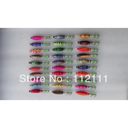 30pcs squid jigs (many colour mixed)7cm