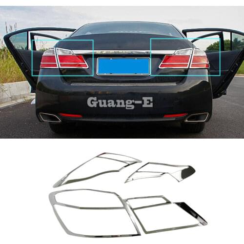 For Honda Accord Sedan 9th 2014 2015 2016 2017 Car Body Rear Tail Back Light Lamp Frame Stick Styling ABS Chrome Cover Trim 4pcs