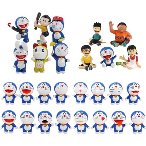 5-7.5cm Doraemon Cute Mini Figure Toys Nobita Shizuka Minamoto Takeshi Dorami Doranikov PVC Q Version Cat Robots Dolls