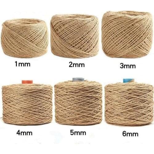 50/200/400Meters Natural Vintage Jute Rope Cord String Twine Burlap Ribbon Crafts Sewing DIY Jute Hemp Wedding Party Decoration