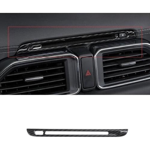 ABS Carbon Fibre For Mazda CX-5 Car CD Plates Air Conditioning Switch Panel Cover trim Car interior sticker Accessories 2017/18