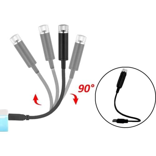 Auto-rotating USB star light, car starry dynamic sound control flashing car atmosphere light projection decorative light