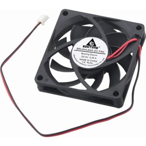 Gdstime 1 Piece 5 Volt 70mm x 15mm 2Pin 7cm DC Brushless Cooling Fan 5V 70x70x15mm PC CPU Chip Motor Radiator Cooler