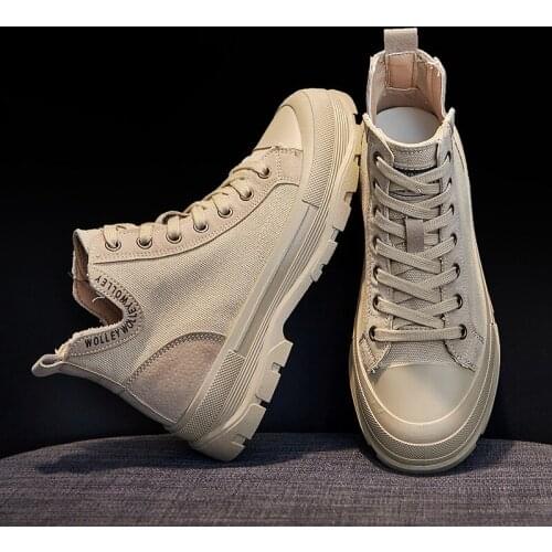 New 2020 Spring and Autumn High-top Canvas Shoes Boots Womens Shoes Paladin Short Boots Shoes Boots Women Q10-66