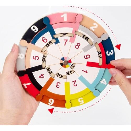 Wood Math Toy Multiplication Decomposition Disk Animal Food Chain Pairing Double-sided Toys Montessori Wooden Toys for Children
