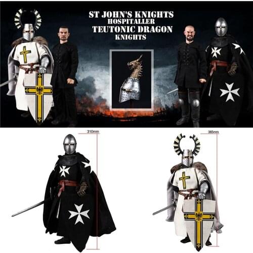 FP001/FP002 1/6 JOHN/TEUTONIC DRAGON KNIGHT HOSPITALLER Figure Model 12'' Male Soldier Action Doll Full Set Toy for Collection